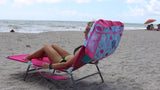 Flamingo or Nautical Oversize Beach Tote Bag that slides over your chair SIC Back Chair Bag